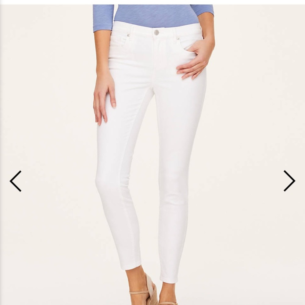 Loft Modern Skinny White Jeans